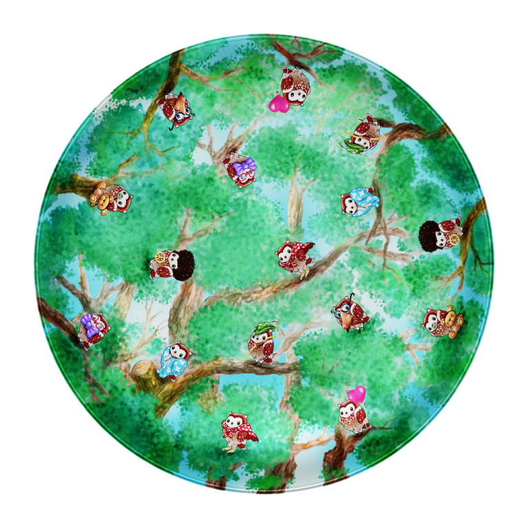 Playte Memory - צלחת משחק עץ הינשופים